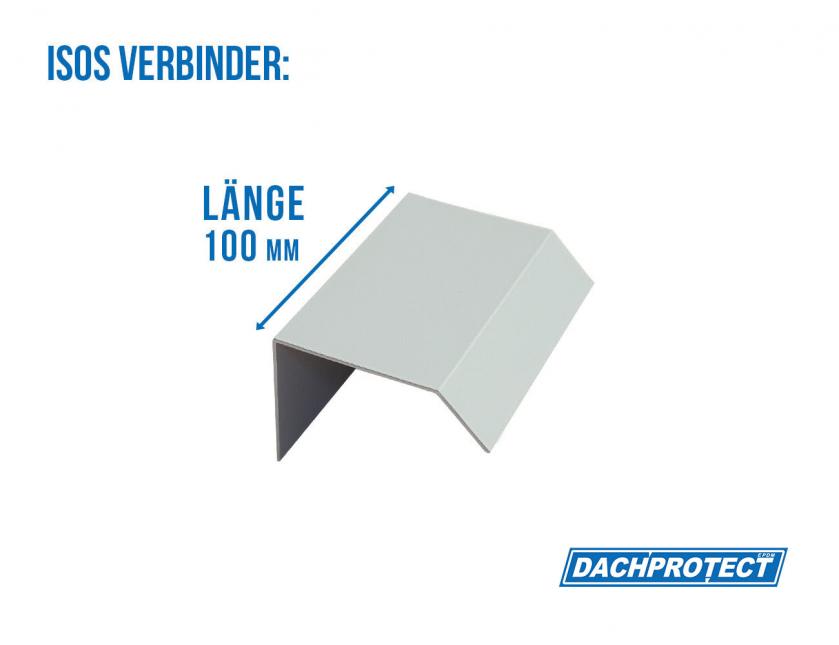 Verbinder ISOS, Silber RAL 9006 für ISOS Dachrandprofile und Ecken